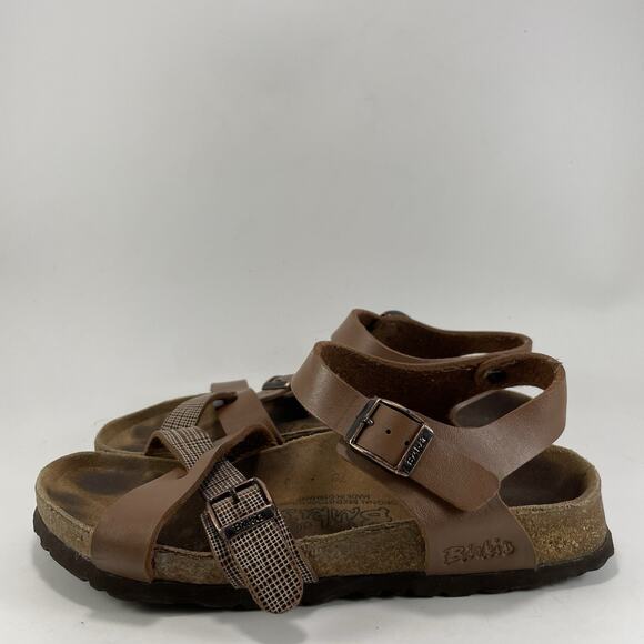Birkenstock Birkis Ankle Strap Sandals Womens Size 37/ 6 Brown Leather Narrow - Picture 3 of 10